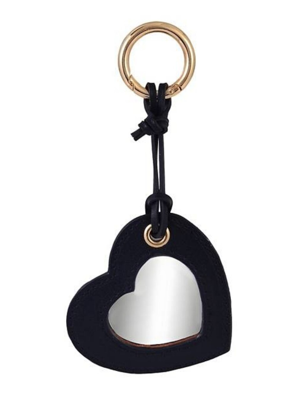 Emberly Black Heart Mirror Bag Charm